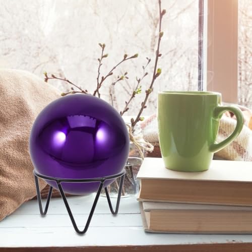 Cabilock Crystal Ball Stand Small Metal Gazing Globe Holder Display Base for Garden Spheres Indoor Outdoor 3.93 X 3.93 X 2.36 Inches