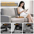 Acacia Wood Sofa Tray, Folding Couch Table Insert for Middle Portable Couch Armrest Trays Perfect for Drinks, Snacks, Phone, Remote Control (Circle) - color: Circle