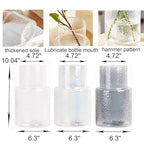 Ribbed Vase Glass Fluted Flower - Esmiome Clear Vases Modern Flower Vase Decorative with Big Capacity Pot Large Wide for Flowers Home Office Wedding, Office, Living Room, Table,Shelf, 6.3''(W)*10''(H)