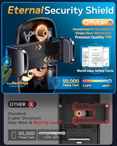 Qifutan Phone Holders for Your Car with Military-Grade Suction Phone Stand for Car [Super Stable] Automobile Car Mount for iPhone Universal Car Dashboard Windshield Mount Fit iPhone Smartphones - style: Dash-D