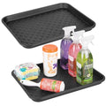 iDesign Plastic Under Sink Mat Tray for Kitchen Cabinet, Bathroom, Entryways, Office, Mudroom, College Dorm, (Set of 2), 17" X 13" X 2", Black - color: Black