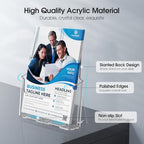 MaxGear Acrylic Brochure Holder 8.5x11 inch, Clear Plastic Literature Holder for Flyers, Pamphlets, Rack Cards and Booklets, Desk or Wall Mount, Acrylic Display Stand for Magazines, Office Use, 4 Pack - size: 8.5"x11"-4 pack