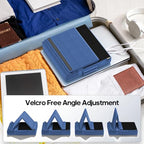 KDD Tablet Pillow Stand, Multi-Angle Viewing Ipad Holder for Lap, Bed and Desk, Foldable Soft Pad Dock with Stylus Mount Compatible with Ipad Pro 12.9, 10.5, 11, Air, Mini, Phones, Books, E-Reader - color: Blue