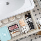 Poeland 20 Pcs Drawer Organizer Tray Storage Box for Bedroom Dresser Bathroom Kitchen, Frosted - size: 20pcs