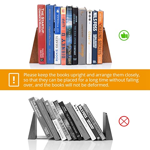 DRELIFAM Wood Handmade Heavy Duty Bookends for Shelves Decorative Book Ends to Hold Books for Office - color: Small Sapele Wood