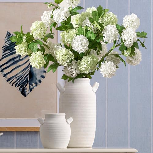 Large Flower Vase Home Decor - Tall Ceramic Farmhouse Table Vases with Handle Living Room Decoration Decorative Rustic Pottery for Floor Kitchen Shelf Coffee Dining Desk Fireplace (12" Rustic) - color: 12" Rustic
