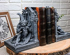 Ebros Gothic Sculptural The Thinker Gargoyle Bookends Figurine Set 6.25" H Medieval Le Penseur Resin Sculpture Gargoyles Statue Pair