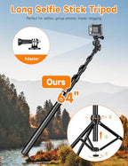 Phone Tripod, 71" Portable Cellphone Tripod Stand with Remote & Phone Holder, Camera Stand for iPhone, Compatible with Camera iPhone/Android Smartphone/Gopro - size: 71 inch