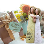 Mom Birthday Gifts from Daughter, Birthday Gifts for Mom from Daughter, Mother Daughter Gift, Mother of The Bride Gift, Sculpted Hand-Painted Figurine(Yellow) - color: Yellow