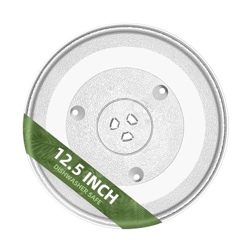 12.5" Microwave Turntable Compatible with Panasonic 12570000008334, 12 1/2 inch Replacement Microwave Glass Plate for Frigidaire 5304509437 - size: 12.5" Small Coupler Hole