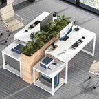 FOLUBAN Large White Computer Desk, Home Office Desk with Printer Space & PC Tower Stand, Modern Study Writing Table Workstation for Living Room Bedroom, 63 Inch - color: White