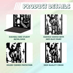 Peacoblue Metal Bookends for Shelves, Modern Decorative Heavy Duty Study Book Ends Stoppers for Office, Desk, Shelf, Room 5.3"x4.3"x7.9" Cast Iron Simple Tall Bookends 1 Pair (Dragon Castle) - style: Dragon and Castle