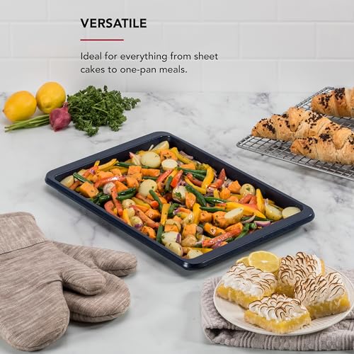 KitchenAid 10x15in Nonstick Aluminized Steel Baking Sheet, Ink Blue - color: Ink Blue, size: 10 x 15 Inch