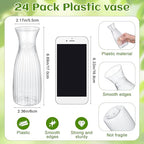 Mumufy 24 Pcs Plastic Bud Vases Bulk Small Clear Container for Flowers Height Shatterproof Bud Vase for Centerpieces Wedding Home Table Decorations Formal Dinners(2.64 x 6.69 Inch) - size: 2.64 x 6.69 Inch