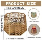 3 Wick Candle Holder, Golden Shell Design Candle Jar Holder for 4-Inch Diameter Jars (5.25" D x 3.5" H) (Golden) - color: Golden