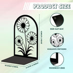 Peacoblue Metal Bookends for Shelves, Modern Decorative Heavy Duty Study Book Support Stoppers for Office, Desk, Shelf, Room 5.3"x4.3"x7.9" Cast Iron Simple Tall Bookends, 1 Pair (Dandelion) - style: Gothic Crow