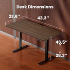 ErGear Height Adjustable Electric Standing Desk, 44 x 24 Inches Sit Stand up Desk, Memory Computer Home Office Desk, Dark Walnut - color: Dark Walnut, size: 43.3 X 23.6 Inches