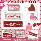 Yuntau 5 Pcs Happy Galentines Day Decorations Wooden Hearts Table Centerpiece Happy Galentines Day Party Table Sign for Valentines Tiered Tray Desk Mantle Shelf Decor - style: Hearts