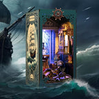 Book Nook Kit - DIY Miniature Dolls House Kit with Furniture and LED Light, 3D Puzzle Wooden Art Bookends, Model Kits for Adults and Teens (Deep Sea Secret Shadow)