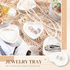 Shappy 12 Pcs Ceramic Jewelry Tray 4.5 in Ring Dish Bulk Decorative Trinket Dish for Bridal Christmas Birthdays Gifts - style: Heart