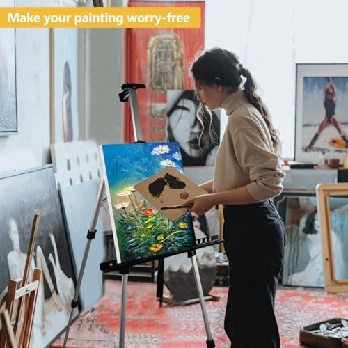 RRFTOK Art Painting Artist Easel Stand,Aluminum Metal Tripod Adjustable Easels for Painter Canvases Height from 17 to 66 Inch - Carry Bag for Table-Top/Floor Drawing and Displaying 2-Pack. - style: 66S 2pack