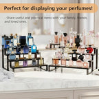 Thyle 4 Pack 13.8" Wood Tiered Display Stand 4 Tier Wooden Cupcake Display Riser Wedding Cupcake Shelf Cologne Stand for Men Vendor Booth Organizer Shelf for Wedding Bridal Shower Graduation Party