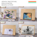 MEEDEN A2 Wooden Tabletop Easel for Painting, 5-Position Adjustable Drawing & Sketching Board with Shoulder Strap, Portable Beechwood Desktop Art Easel Stand for Adults, Artists, Beginners & Student - size: A2（25 8/9 L * 16 1/4W）