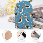 Wooden Bookends 2 Pcs,Beagle Dogs Heavy Duty Office Book Ends Anti Slip Book Shelf Holder with Metal Base Decorative Book Stands - color: Beagle Dogs