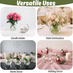 YOUEON 4 Pcs Small Glass Bubble Bowl Vases 6" W x 4.5" H, Round Floating Candle Holders, Glass Terrarium Bowls, Globe Flower Vase Centerpiece for Wedding Event Home Decor
