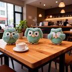 Etistta 3PCS Owl Plush for Home Decor 5 inch, See No Evil Hear No Evil Speak No Evil Owl Gifts for Women Bedroom Bird Christmas Decoration (Green)