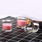 2Pcs Round Clear Glass Cups Votive Candles Cup Holder Empty Small Cup for DIY Candles Aromatherapy Making, Birthday Party, Wedding Decorations and Dinner Centerpieces, 64 x 45MM