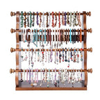 4 Tier Wooden Bracelet Holder, Bangle Watch Necklace Display Storage Antique Bracelet Display Jewelry Holder Stand Display Organizer, Brown 4 Tier Wooden Bracelet Holder - style: 4 Tier Sranding
