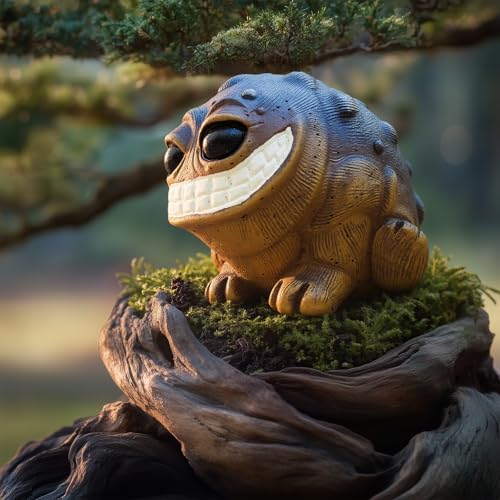Hosrnovo Weird Stuff, Quirky and Cute Frog Statue Unique Home & Garden Decor for Office Desk or Entryway Gag Gift for Birthday Christmas and White Elephant