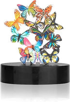 Desk Toys for Office for Adults Desktop Magnetic Butterflies Sculpture Desk Decorations for Women Office (Circular Base) - size: Circular Base