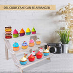 2pcs White Display Riser, Earring Display Stands, Showcase Cascading Merchandise Organizer Tray Vendor Display Supplies for Tabletop Shows Solid Wood (3tier) - color: White-3tier-2pcs