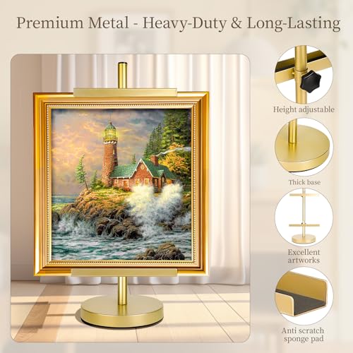 Photo Frame Tabletop Easel Stand-Heavy Duty Tabletop Display Easel, French Style Gold Easel Stand,Picture Frame Stand for Wedding/Art/Photos,Picture Easels (Gold, 28inch) - color: Gold, size: 28inch