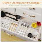 Criusia Drawer Organizer, 10 Pack Large Clear Plastic Set, 3 Size Versatile Bathroom and Vanity Organizer Trays, Storage Bins for Makeup, Bedroom, Kitchen Utensils - size: 10PACK