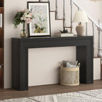 Rresyet 55 Inch Long Console Table, Sofa Table Behind Sofa, Entryway Table, Farmhouse Entryway Table for Entry, Hallway, Living Room (Black) - color: Black