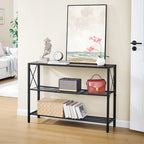 Hoctieon Industrial Console Table, 3 Tier Entryway Table, Hallway Table, Narrow Sofa Table with Shelves, Entrance Table for Entryway, Living Room, Foyer, Hallway, Office, Grey - color: Grey