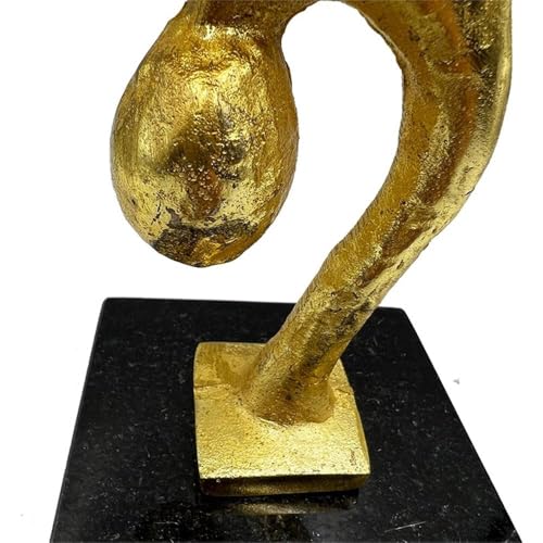 Pemberly Row Handmade Metal Abstract Sculpture, 12 in, Gold Aluminum, Contemporary Decorative Figurine, Upside Down Person Design for Living Room, Office, or Entryway Shelves - color: Gold