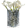 Aoderun Glass Vase Crystal Vase Heavy Duty Large Flower Vase for Dining Table Kitchen Office Home Shelf Wedding Living Room Centerpieces(Grey) - color: Gray
