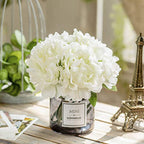 MOOMASS Artificial Peony and Glass vase Decoration, Ins Style Artificial Flower Glass Bottle Set - color: White