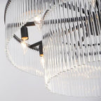 Contemporary Black Chandeliers, 2-Tier Dining Room Glass Chandelier Lighting 10 Lights Round Chandelier for Living Room Foyer Entryway Ceiling Hanging Pendant Light Fixture 32" - size: Medium Black (32" x 70")