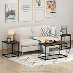 Furinno Camus Modern Living Room Coffee Table with 2 End Tables Set, Columbia Walnut - color: Columbia Walnut, size: 3 in 1