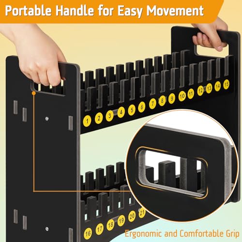 Cell Phone Holder Classroom Cell Phone Storage 2-Tier Multiple Cell Phone Stand Rack with 1-30 Number Stickers PVC Board Mobile Phone Holder Desktop Organizer for Classroom (Black, 30 Slots) - color: Black