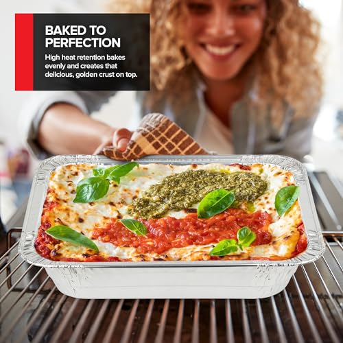 9x13 Disposable Aluminum Pans with Lids - (30 Pack) Heavy Duty Foil Pans with Lids 9x13 Foil Pan Covers, Food Catering Containers for Baking, Cooking, Heating, Storage, Stock Your Home - size: 30 Pack w/ Lids