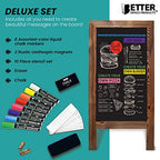 Better Office Products Magnetic A-Frame Chalkboard Sign, Extra Large 20" x 40", Standing Chalkboard Easel, Deluxe Set with Multiple Accessories, Outdoor Sidewalk Sandwich Board Sign,(Rustic Brown) - style: Rustic Brown