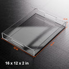 Serving Tray 12x16 Inch Decorative Clear Acrylic Serving Platter for Appetizers, Breakfast, Snacks – Perfect for Parties, Events, and Home Use, 1 Pack - size: 16x12 inch