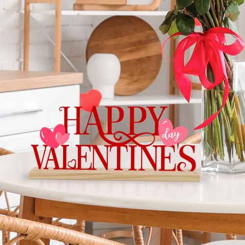 COCHIE Metal Happy Valentine's Day Sign, Valentines Day Decorations for Home, Party, Shelf, Mantel, Indoor, Valentine Heart Decor, Valentines Day Table Top Decoration (Valentine) - style: Valentine