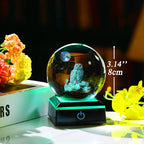 Qianwei Owl Gifts for Women 3D Crystal Ball 3.14'' - Laser Owl Decor Glass Animals Bird Figurines Statue Stuff for Room Decorations Bird Night Light - style: Owl